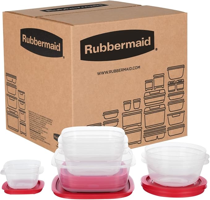 Rubbermaid EasyStore Square and Round Containers, 14-Piece Set, Food Storage Containers, Food Storage Containers with Lids by Unknown