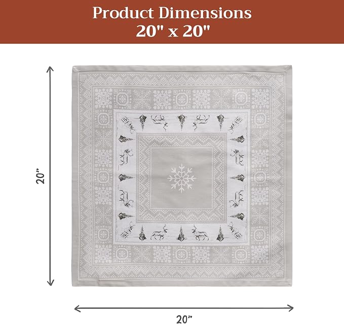 Maison d' Hermine Cloth Napkins Set of 4 Reusable 100% Cotton (20" x 20") | Everyday Square Napkins Cloth Washable Dinner Wedding Restaurant Hotel Kitchen Thanksgiving Christmas - Cozy Christmas - Image 7
