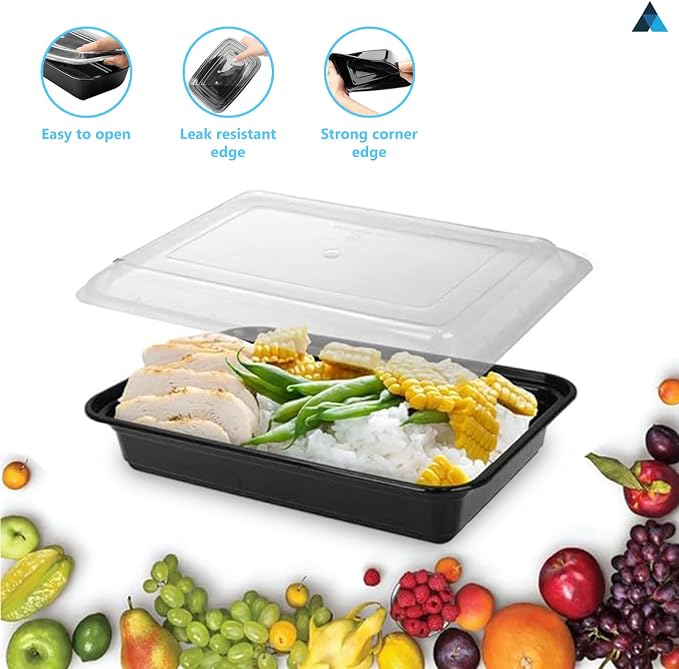 50 Pcs- 30oz Meal Prep Containers Reusable 1 Compartment Food Storage Containers with Airtight Lids, BPA Free, Stackable - Image 3