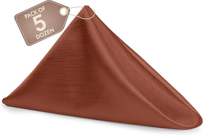 17x17-Inch Shantung Cloth Napkins, Burnt Orange, Set of 60 by UltimateTextile