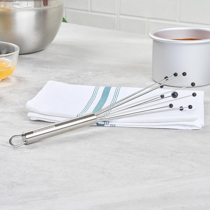 Restaurantware 10.5 in Stainless Steel Ball Whisk with Silicone Tips - 6 Pack - German Standard Sauce & Gravy Whisk, Non-Scratch, Dishwasher Safe - Non-Stick Safe Silicone Ball Whisk for Baking - Image 7