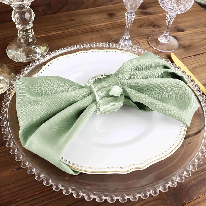 Efavormart Premium Cloth Napkins Set of 50, 17x17 Inch Sage Green Violet Seamless Dinner Napkins, Washable Linen Table Napkin Cloth with Hemmed Edges for Weddings, Party and Banquet - Image 6