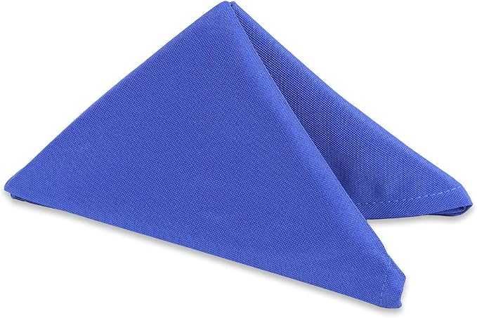 100 pcs Royal Blue 17"x17" Polyester Cloth Napkins | Premium, soft, & durable square linen napkins, perfect for weddings, dining, restaurants, & parties. Washable. by LeadingLinens