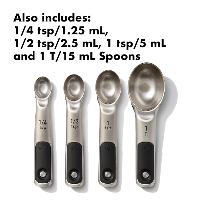 OXO Good Grips Stainless Steel Measuring Cups and Spoons 8-Piece Set,4 Cups and 4 Spoons,(Pack of 2) - Image 5