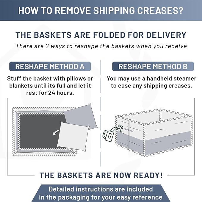 NaturalCozy Storage Baskets 16.8”x13”x7.6” Cotton Rope Woven Baskets for Organizing 3-Pack | Toy Storage Bins | Basket for Shelves, Laundry, Blanket, Clothes, Closet, Kitchen, Bathroom, Gifts - Image 6