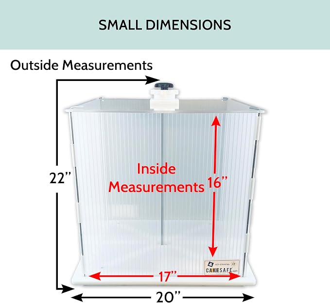 CAKESAFE Reusable Small Cake Transporter, Clear Plastic Cake Carrier (17" W x 16" H) - Image 3
