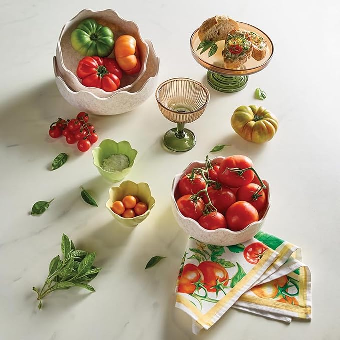 47th & Main Set of 4 100% Cotton Cloth Table Napkins for Dining, 18" Square, Red Tomatoes - Image 2