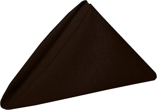 17x17-Inch Cotton-Feel Cloth Napkins, Chocolate Set of 120 | Bulk Case of 10 Dozen, Square, 100% Spun Polyester Fabric, MJS-Spun Construction, Cotton-Like Hand, Machine Washable, Brown by UltimateTextile