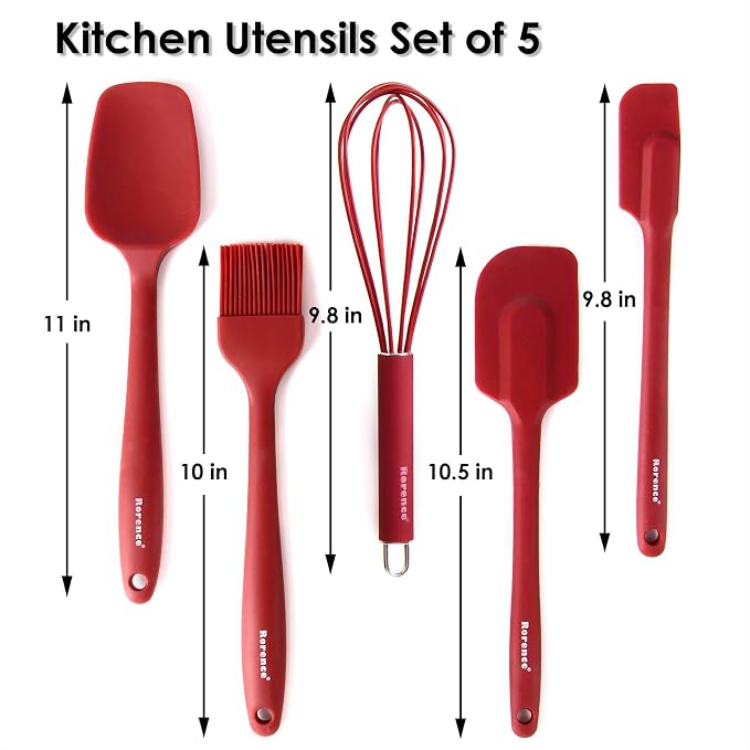 Stainless Steel Mixing Bowls: Metal Mixing Bowl Set with Lids and Handles Non-slip Silicone Bottom Nesting Bowls for Kitchen Set of 3 - Red - Image 3