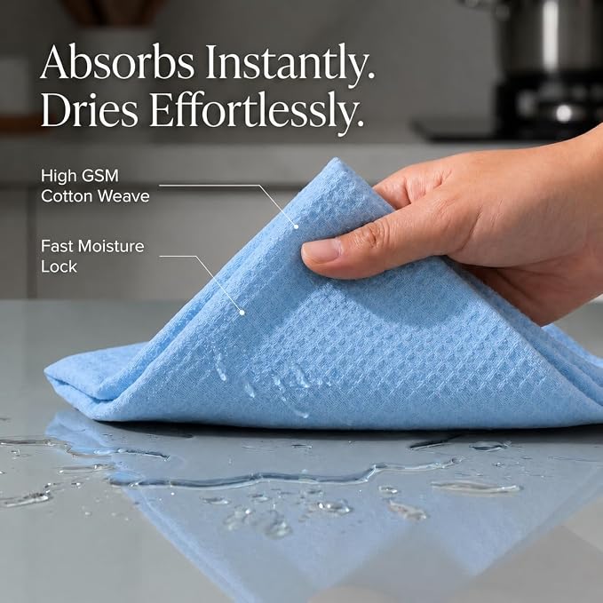 Urban Villa Kitchen Towels Cotton Dish Towels 20”x30” (Set of 6) Sky Blue - Image 2