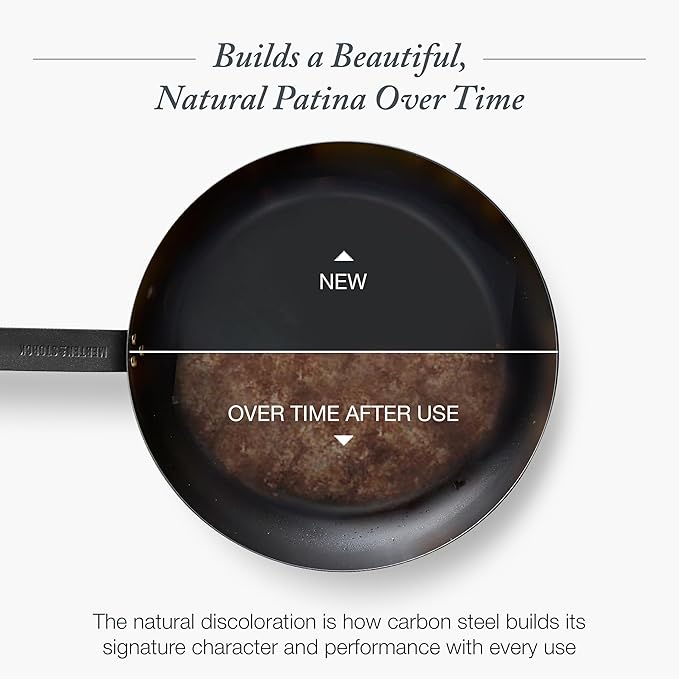 Merten & Storck 10" Pre-Seasoned Carbon Steel Frying Pan Skillet | Natural Nonstick with Use, Induction & All Stovetop Suitable, Grill & Campfire Safe, Even Heating, Indoor/Outdoor Use - Image 5
