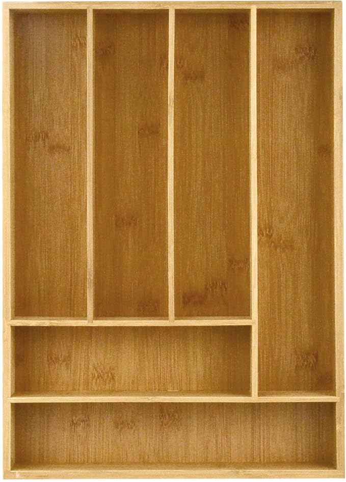 Drawer Organizer Bamboo Cutlery Tray Silverware Organizer/Utensil Holder, Drawer Dividers Organizer for Silverware, Flatware, Knives in Kitchen by Heim+Concept