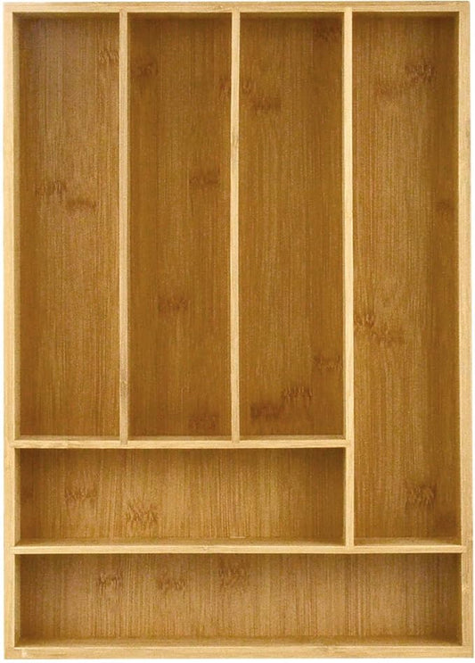 Drawer Organizer Bamboo Cutlery Tray Silverware Organizer/Utensil Holder, Drawer Dividers Organizer for Silverware, Flatware, Knives in Kitchen by Heim+Concept