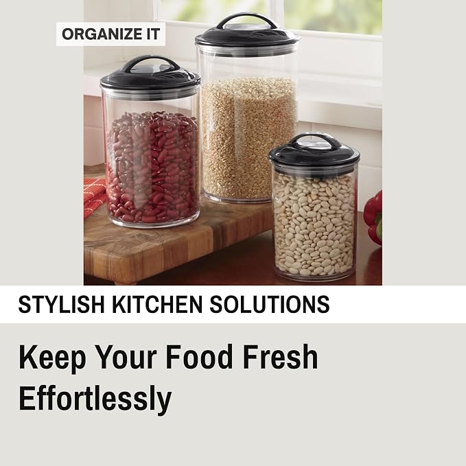 Reston Lloyd Food Storage Containers, BPA Free Airtight Canisters for Cereal, Pasta, Sugar, Coffee, Flour, Cookies, Loose Tea, for Kitchen Organization, Set of 3, Lime (Pack of 4) - Image 7