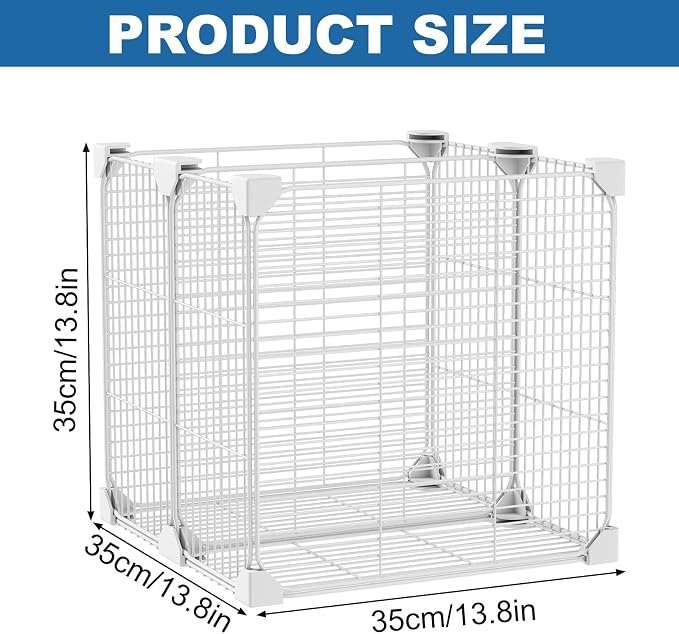 Deep Freezer Organizer Bin with Adjustable Divider Pantry, 13.8x13.8x13.8'' | Vertical Sides Wire Freezer Baskets, Freezer Bins for Upright Freezer Meats Frozen Food Snacks Ice Cream Fruits & Vegetables - Image 2