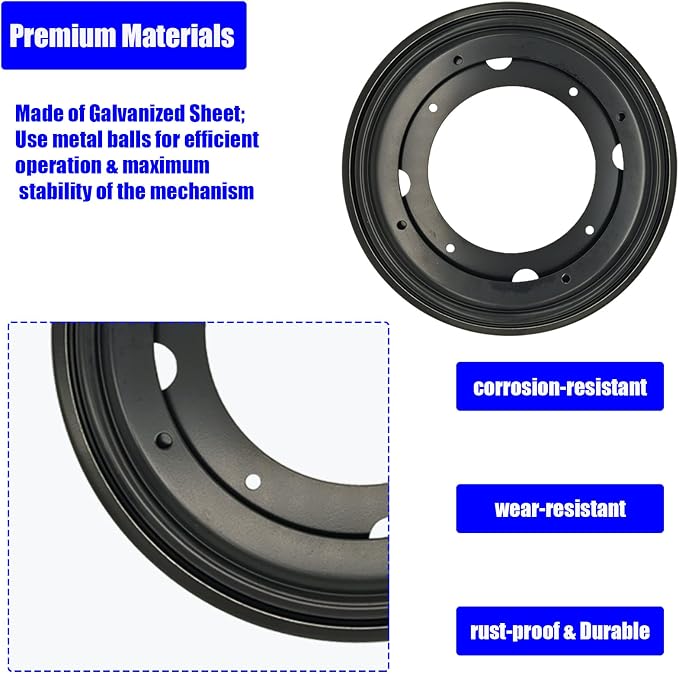 6 PCS 8" Lazy Susan Bearing,Heavy Duty Turntable Swivel for Rotating | Thickened steel resists rust & wear,5/16" thickness for stable rotation,360° swivel,ideal for tables,shelves & cabinets - Image 5