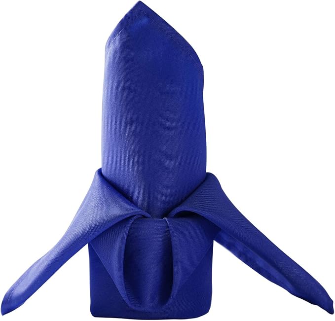 50pcs Polyester Cloth Napkins - 20 x 20 inch Royal Blue Dinner Washable Napkins with Hemmed Edges for Restaurant/Wedding/Hotel(50,Royal Blue) by Ascoza