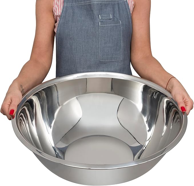 20 Quart Large Stainless Steel Mixing Bowls Set, 3-Pack, Nesting Bowls | Extra Large Commercial Grade Metal Bowls for Meal Prep, Baking, Serving, Food Storage. Rustproof & Dishwasher Safe - Image 2