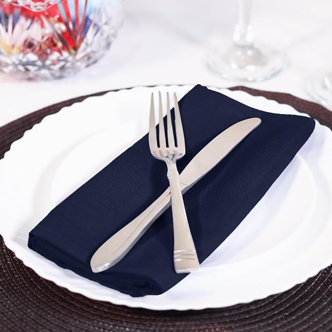 Utopia Home Navy Blue Cloth Napkins (12 Pack, 17x17 Inches), Ideal Dinner Napkins for Party, Wedding and Lunch/Dinner - Image 6