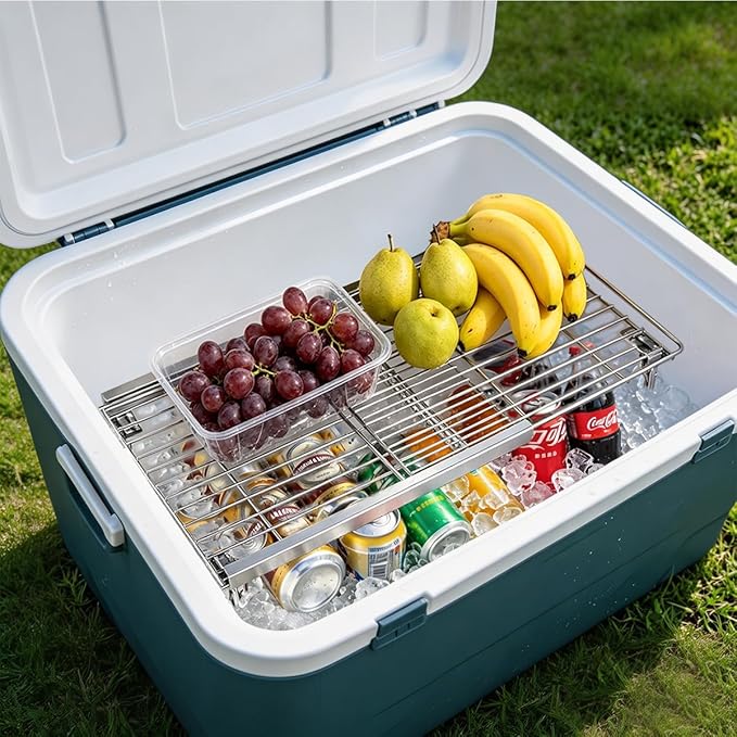Orgneas Expandable Freezer Shelf, 15.8"-22" Adjustable Cooler Shelf Organizer, Thickened Heavy Duty Cabinet Shelf Organizer and Storage for Kitchen Pantry Refrigerator and Cooler - Image 3