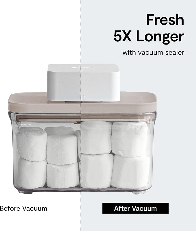 VAKUEN Premium Airtight Food Storage Container. Special Edition Mercury Color 8P/Set. 7pcs Container and Vacuum Sealer. Patented Double Silicone Lining, 100% Leak Proof, BPA-FREE - Image 4