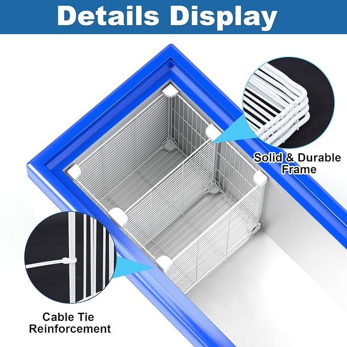 Deep Freezer Organizer Bin with Adjustable Divider Pantry, 13.8x13.8x13.8'' | Vertical Sides Wire Freezer Baskets, Freezer Bins for Upright Freezer Meats Frozen Food Snacks Ice Cream Fruits & Vegetables - Image 4