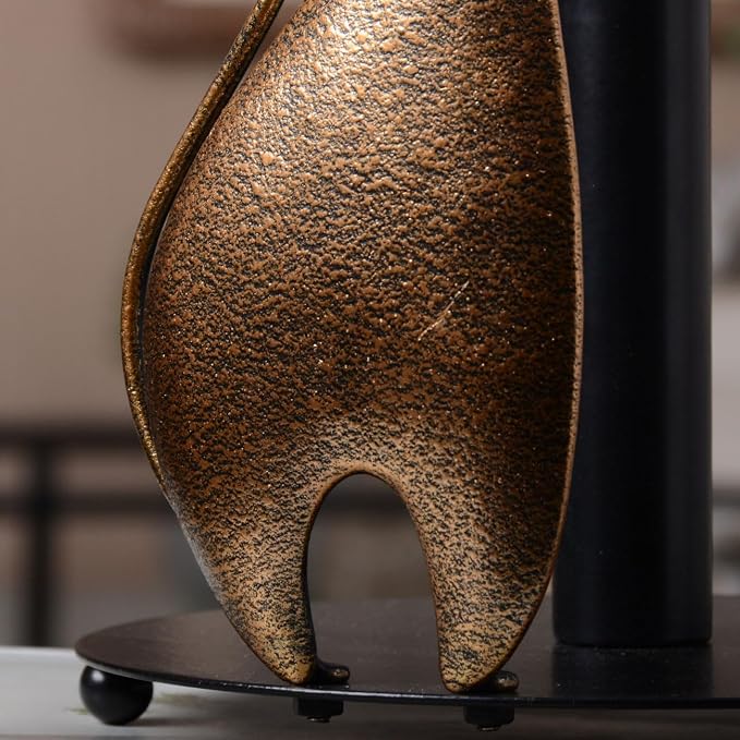 HAUCOZE Cat Paper Towel Holder Countertop Metal Paper Roll Stand 13.4 Inch | Paper Dispenser with Weighted Base Farmhouse Kitchen Decor Table Centerpiece Gift for Dining Room Bathroom - Image 5