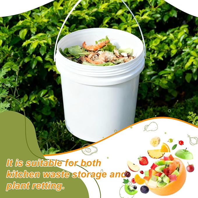 2.6 Gallon Plastic Bucket with Screw Lid 3 Pack - Food Grade Small Storage Bucket for Water, Food, Paint, Cleaning Supplies (BPA-Free, Stackable) - Image 5
