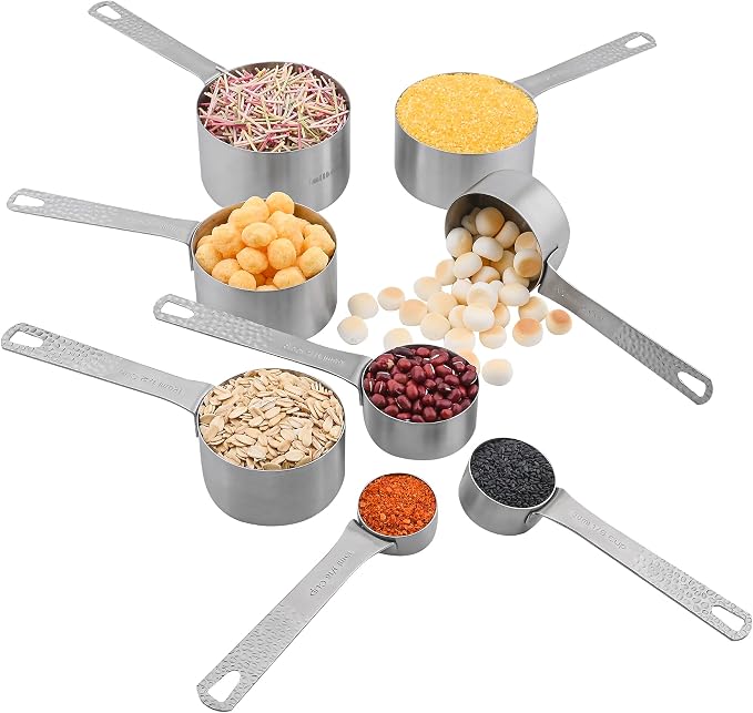 Measuring Cups and Spoons Set 20 for Dry & Liquid, Metric & US 18/8 Stainless Steel Measuring Cups and Spoons Set with Leveler for Baking & Kitchen, 8 Measure Cup and 9 Spoon & Leveler - Image 6