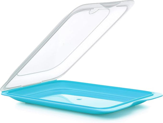 TATAY Cold Cuts Container Standard 17x3.2x25.2 cm BPA-Free Fridge Storage | Cold Cuts Container | Dishwasher Safe | Microwave Safe | Freezer Safe | Stackable Design | Removable Lid | 1 Unit, Blue by TATAY
