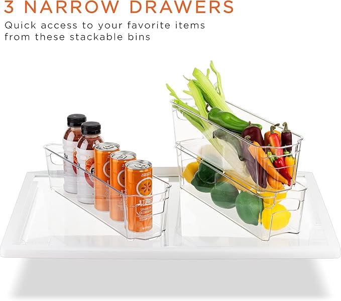 Sorbus Fridge Organizer Bins – Set of 8 Refrigerator Organizers and Storage Containers, Stackable Freezer Bins and House Essentials for New Home, BPA-Free Pantry Drawer Organizers - Image 5