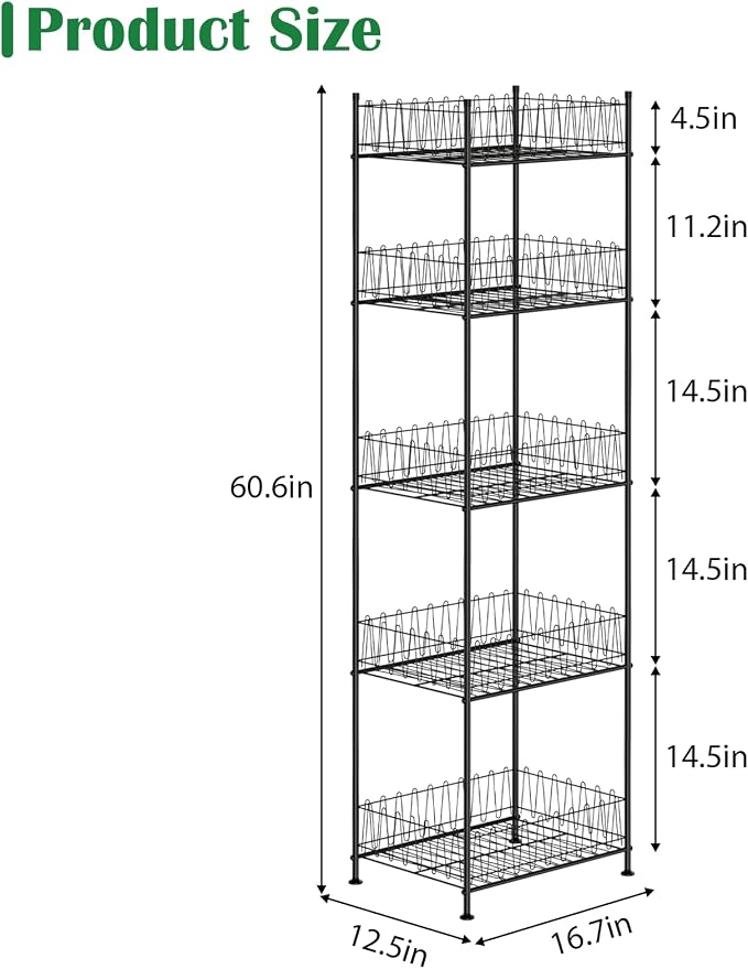 5 Tier Water Bottle Storage Rack Freestanding Metal Water Bottle Holder Shelf Organizer Drink Beverage Soda Can Organizer Storage Rack Bottled Water Stand for Floor Pantry Kitchen Food Storage, Black - Image 3