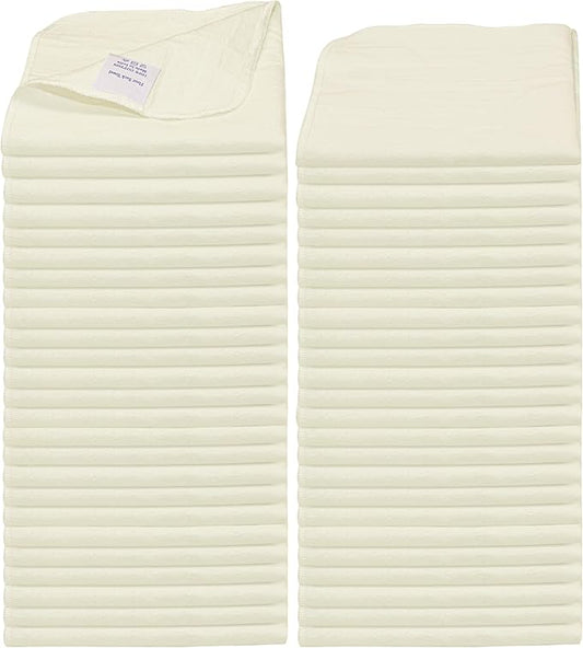 Shop Towels| Multipurpose Commercial and Residential Shop Cleaning| Car Wash, Polish, Housewares, Microwave, Coffee Machine, Restaurant, Bathrooms, Electronics, Auto Garage | 50 Pack 14"x12" Natural by LITOLinenandTowel