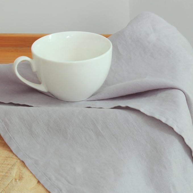 Linen Kitchen Towels Set of 12,100% Linen Decorative Tea/Kitchen Towels 14 x 14 Inch,Stone Washed European Flax Linen Dish Towels,Purple - Image 4