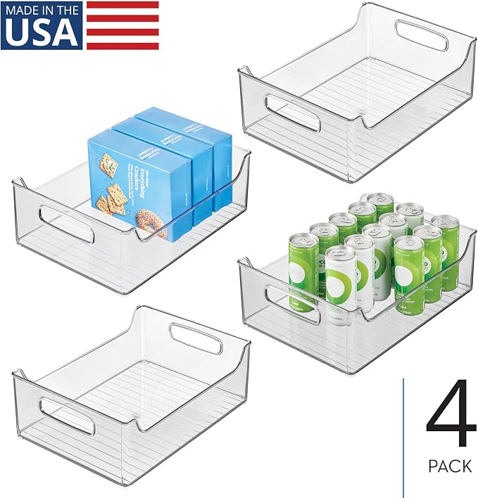 iDesign Stackable Clear Plastic Storage Bin, 4-Pack | Kitchen Organizers, For Fridge, For Cabinet, For Pantry - Image 2