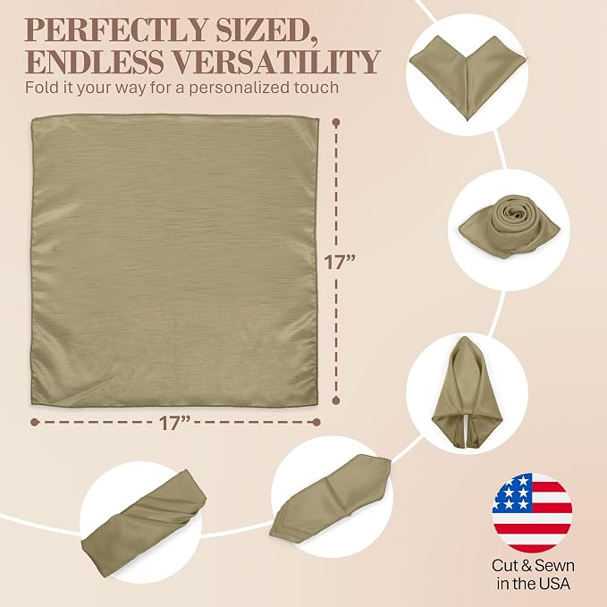 17 x 17-Inch Shantung Satin Cloth Napkins, Cafe Set of 120 - Image 6