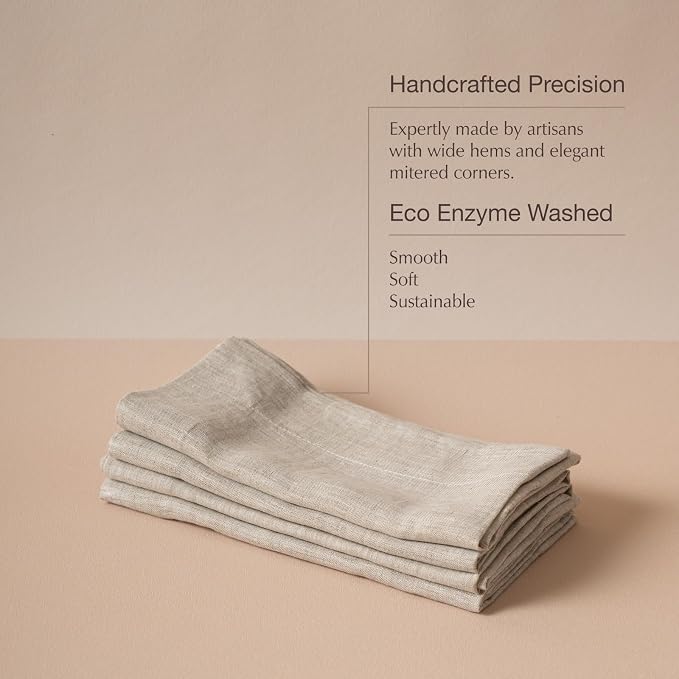 KNOKNO Handmade Premium 100% Organic Hemp Napkins – Set of 4, 18 x 18 Inches | Durable, Soft & Sustainable 3-Month Growth Hemp Table Napkins for Dining, Parties & Everyday Use - Image 3