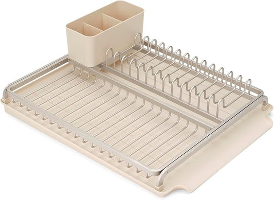 Brabantia SinkSide Dish Drying Rack (Soft Beige), Sleek Sink Organizer with Removable Cutlery Basket, Versatile Sink Drainer for Dishes and Kitchen Accessories by Unknown