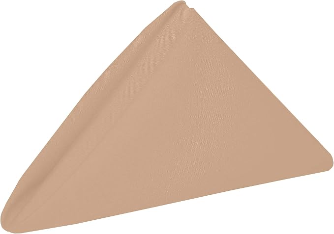 17x17-Inch Cotton-Feel Cloth Napkins, Ice Peach Set of 120 | Bulk Case of 10 Dozen, Square, 100% Spun Polyester Fabric, MJS-Spun Construction, Cotton-Like Hand, Machine Washable, Orange by UltimateTextile