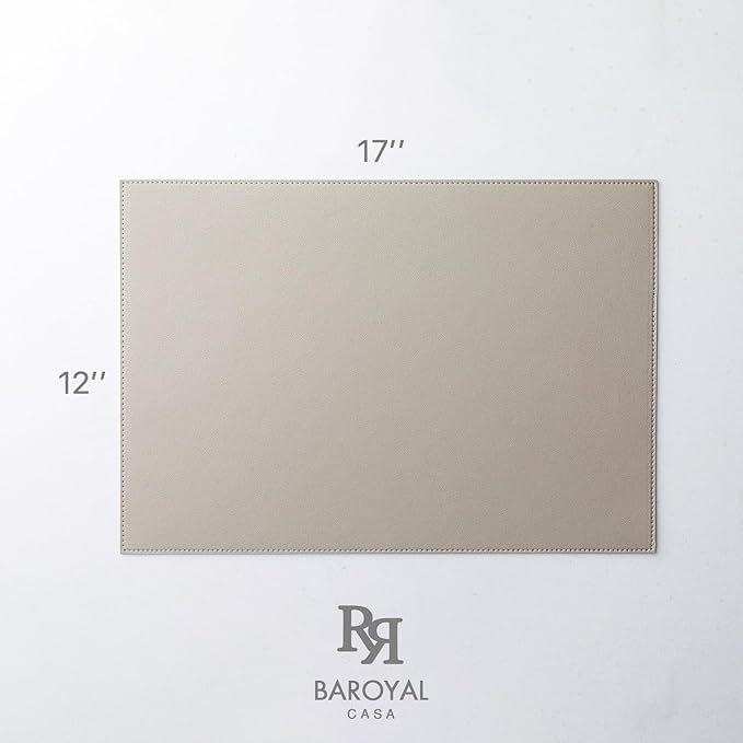 Baroyal Faux Leather Placemats Set of 8 Vinyl Washable Wipeable Table Mats for Kitchen Dining Table Heat Resistant Waterproof Indoor/Outdoor Placemats Non-Slip Easy Clean Place Mats-Almond Birch - Image 6