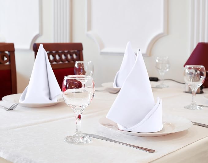 Utopia Kitchen Cotton Blend White Cloth Napkins [24 Pack, 18x18 Inch] | Absorbent Washable and Reusable for Dinner, Restaurant, Lunch, Wedding and Hotel - Image 2