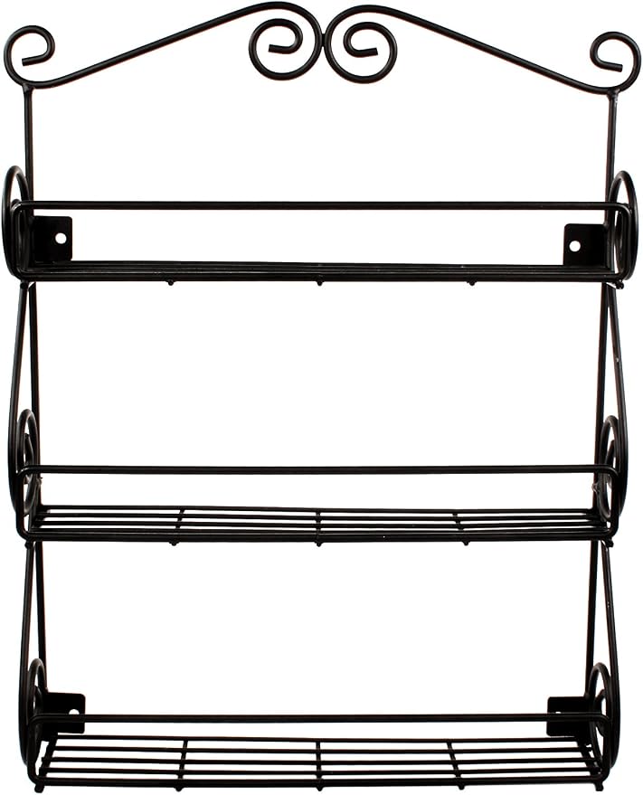 Spectrum Diversified Scroll Wall-Mounted Traditional Spice Rack Organizer for Cabinet & Kitchen, 3-Tier, Beauty & Nail Polish, 43710 - Image 2