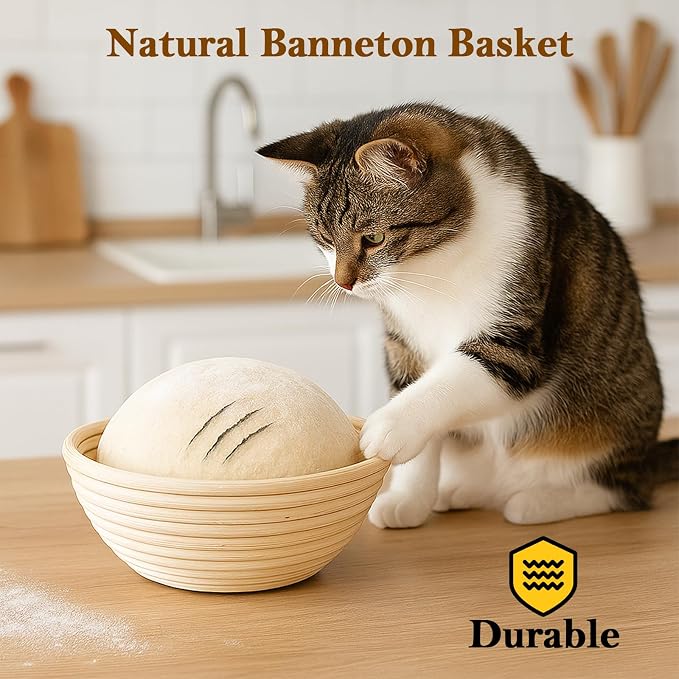 6 Pack 5 Inch Mini Banneton Bread Proofing Basket, Mini Sourdough Baking Supplies, Small Banneton Proofing Baskets for Artisan Bread Baking and Dough Rising - Image 6