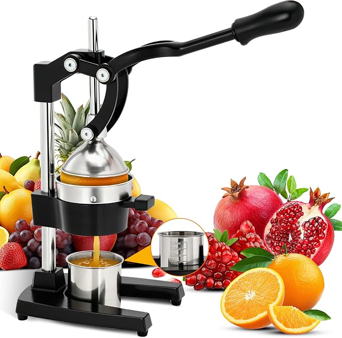 Cast Iron Juicer, Manual Juicer Lemon Squeezer, Hand Press Citrus Juicer, Commercial Stainless Steel Fruit Juicer for Extracting Fresh Juice from Lemons, Oranges by Unknown