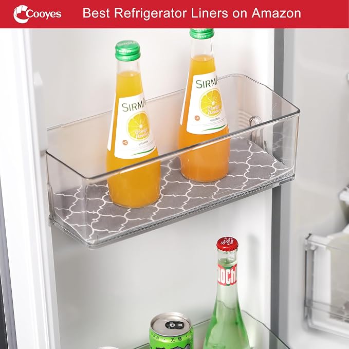 Cooyes Refrigerator Liners 17.7" x 360", Absorbent Strong Grip Fridge Mats Machine Washable, Non-Adhesive Refrigerator Shelf Liner for Fridge Bins & Kitchen Cabinets, Gray - Image 9