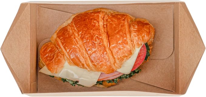 Bio Tek 47 Ounce To Go Boxes, 400 Rectangle Take Out Food Containers - Fast Top Closure, Disposable, Kraft Paper Carry Out Containers, Greaseproof, For Burgers Or Fried Chicken - Restaurantware - Image 11