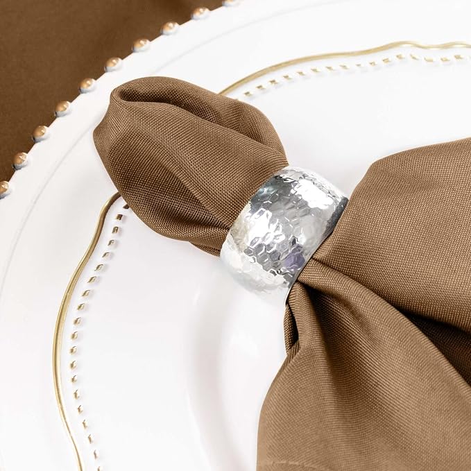 Efavormart Premium Cloth Napkins Set of 50, 17x17 Inch Taupe Seamless Dinner Napkins, Washable Linen Table Napkin Cloth with Hemmed Edges for Weddings, Party and Banquet - Image 8