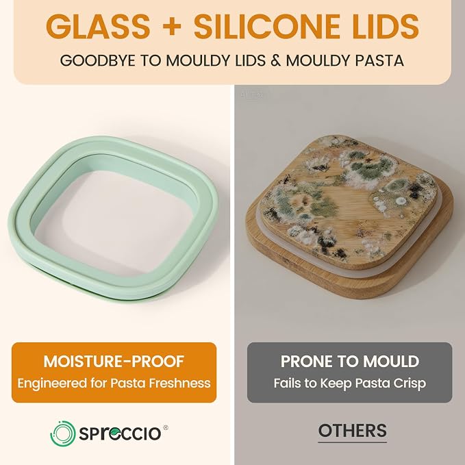 Glass Storage Jars with Lids, 2.5 Qt 3 pack | Borosilicate Glass, Glass Lid, Large Capacity Glass Food Storage for Pasta, Flour, Cereal, Cookies, Nuts, Coffee - Image 3