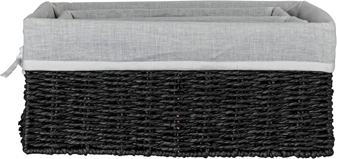 Household Essentials Wicker Basket Set, 3 Pieces, 1 Large and 2 Small Paper Rope Baskets for Storage and Organization - Image 7