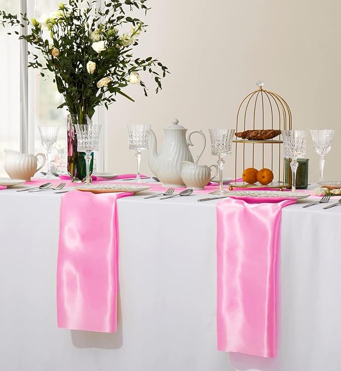 MDS® Pack of 200 Satin Napkins 12 x 12 Inch, Soft Silky Reusable Cloth Dinner Table Napkins for Wedding Décor, Reception, Birthday, Parties, Banquets, Catering, Restaurants & Hotel - Pink - Image 5